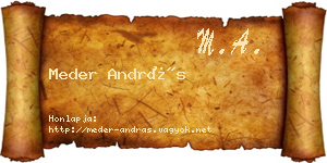 Meder András névjegykártya